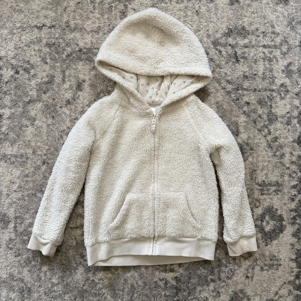 Girls white sherpa hoodie